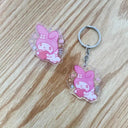 Anime Hello Kitty & My Melody Keychain Set for Fans