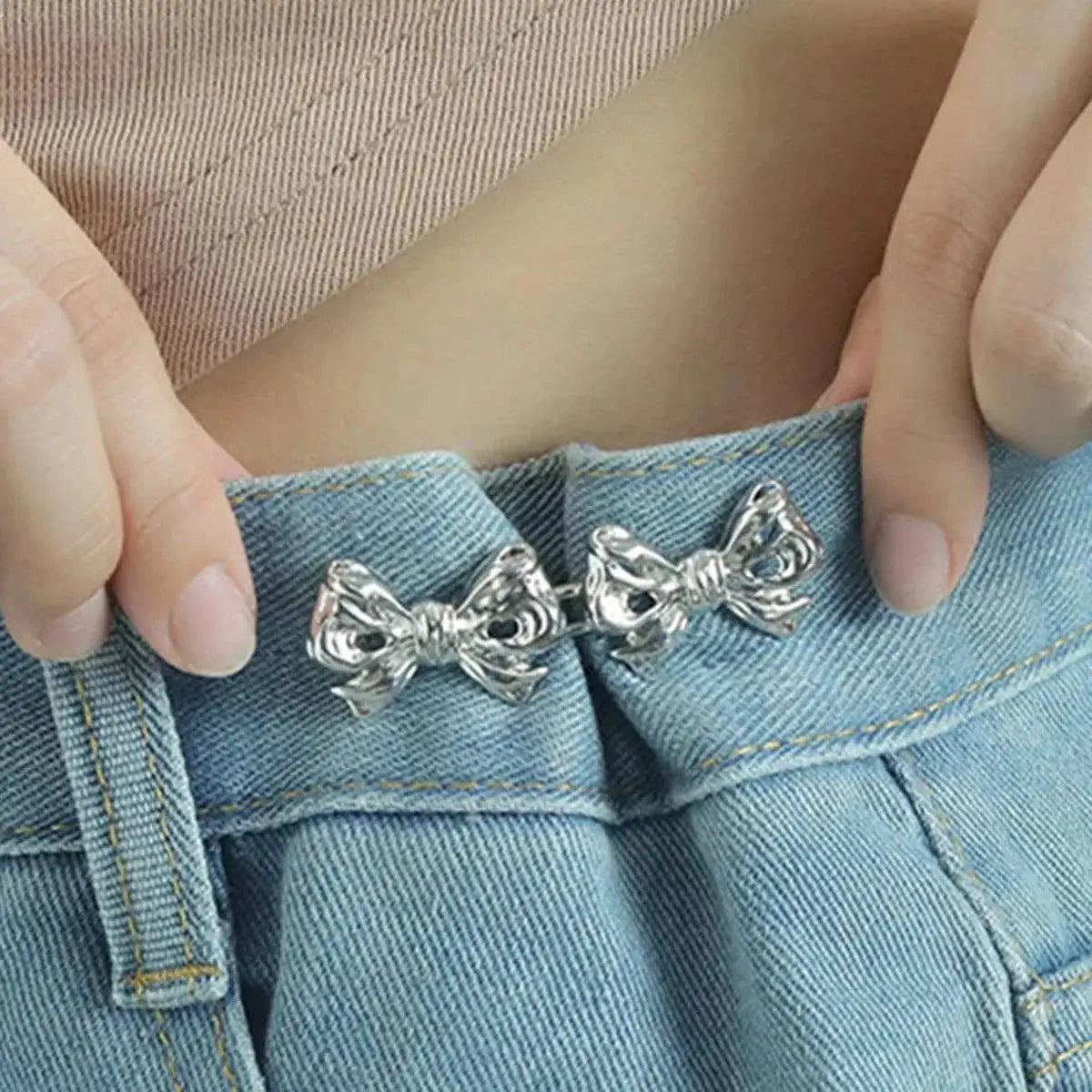Bowknot Button Adjuster Waistband Tightener For Pants