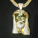 Hip Hop Pendant Necklace, Iced Out Jesus Head Design, Party