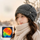 Side Bow Doublelayer Knit Beanie