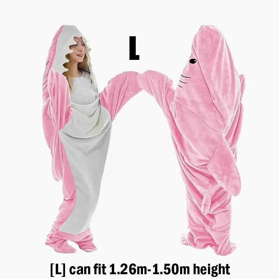Cartoon Shark Blanket Hoodie Kigurumi Women Cozy Playsuit