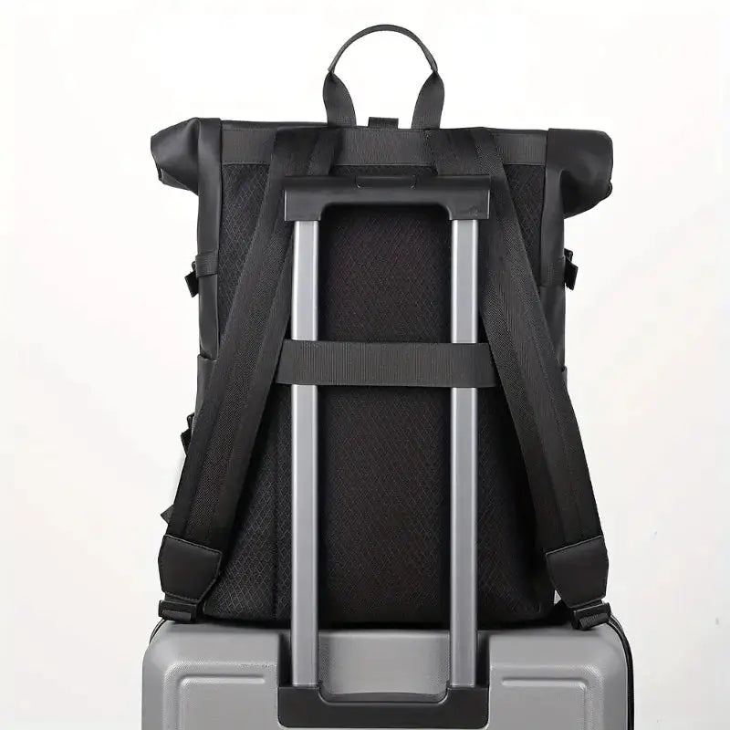 Roll-Top Backpack for Men Large Capacity Travel Laptop Backpack for College Work Commute Expandable Casual Daypack Rucksack