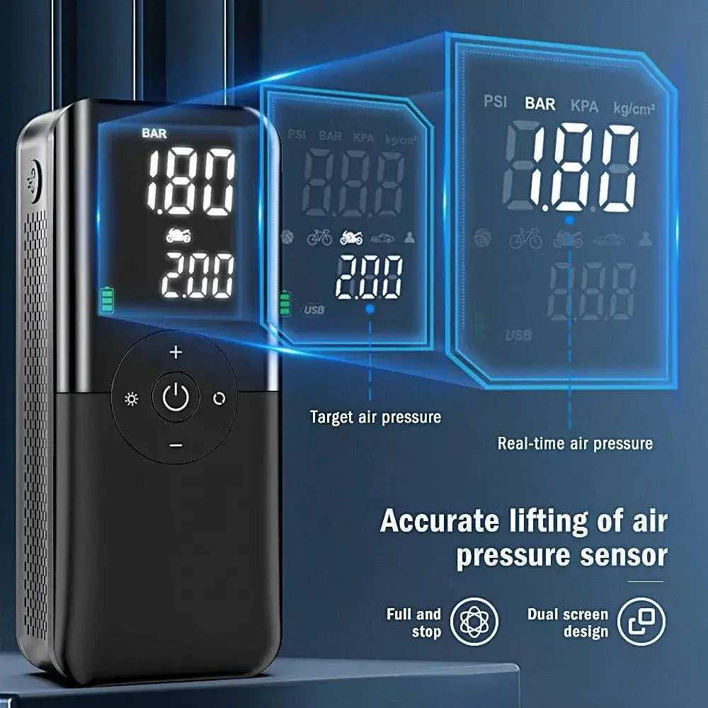 12V Portable Air Compressor Pump for Car and Motorcycle Use