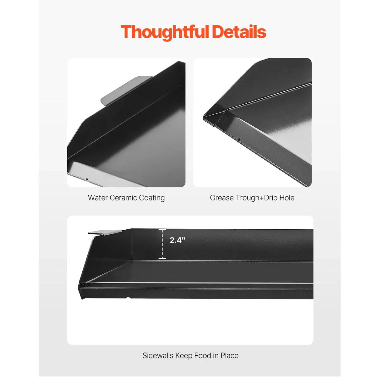 SucceBuy Carbon Steel Griddle Universal Flat Top Rectangular — product view 2
