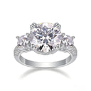 Classic Three Stone Moissanite Ring Style OBBHD