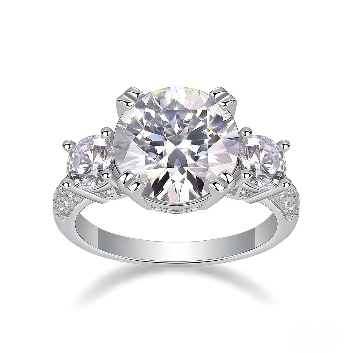 Classic Three Stone Moissanite Ring Style OBBHD — product image 6