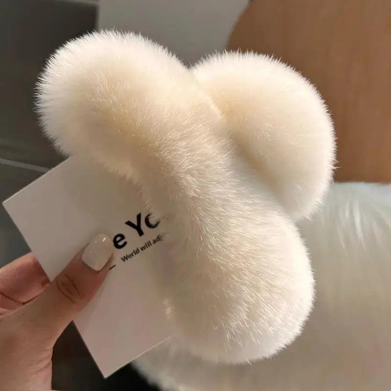 Crab Plush Fur Hair Clip Trendy Accessory For Girls