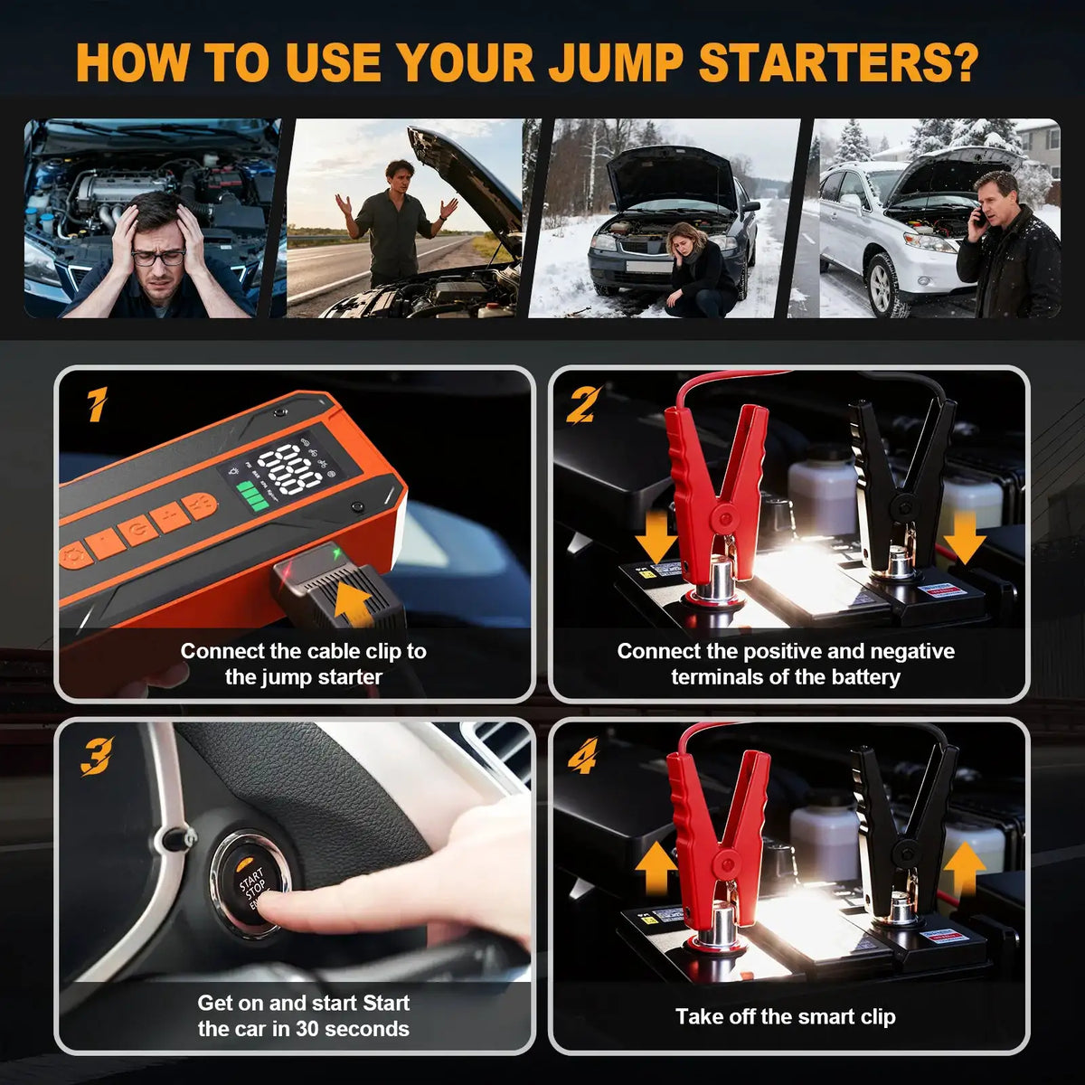 Portable Jump Starter And Air Pump Combo — product view 6