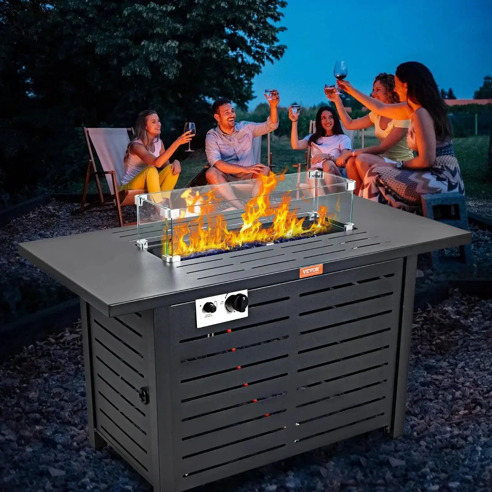Vevor Gas Fire Pit Table 43 To 54 Inches 50000 BTU Propane