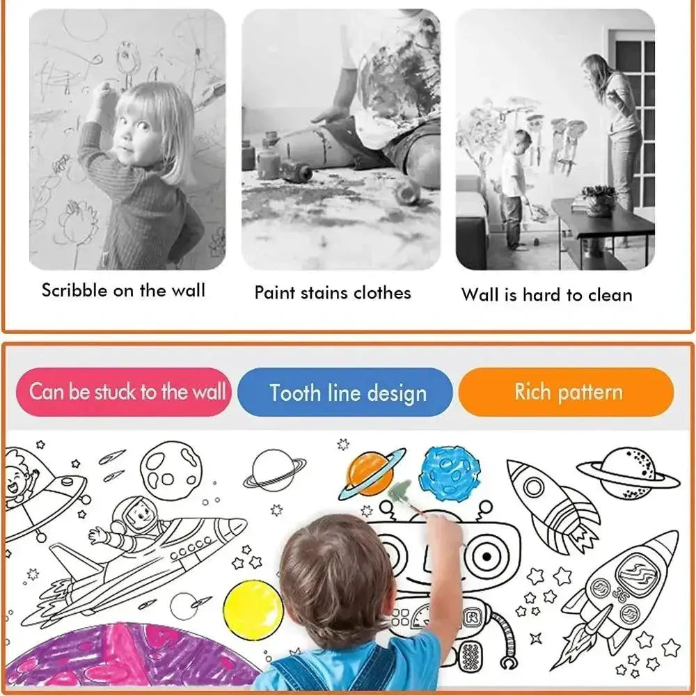 Kids Sticky Drawing Paper Roll For Arts And Crafts Projects