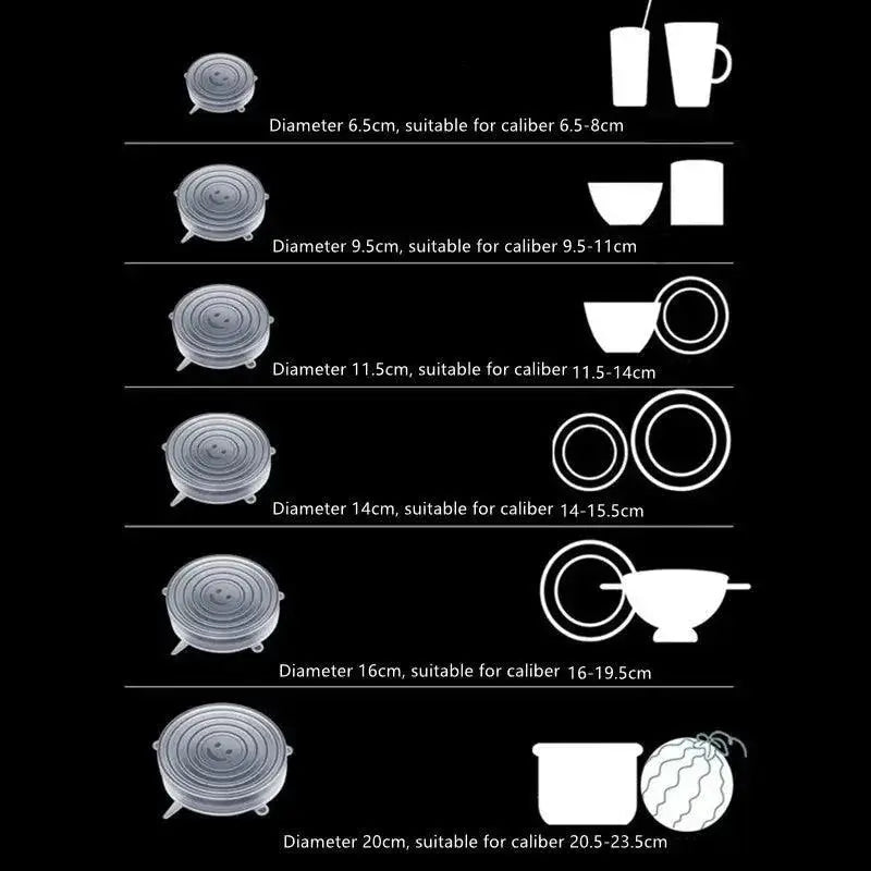 Reusable Silicone Stretch Lids For Airtight Food Storage