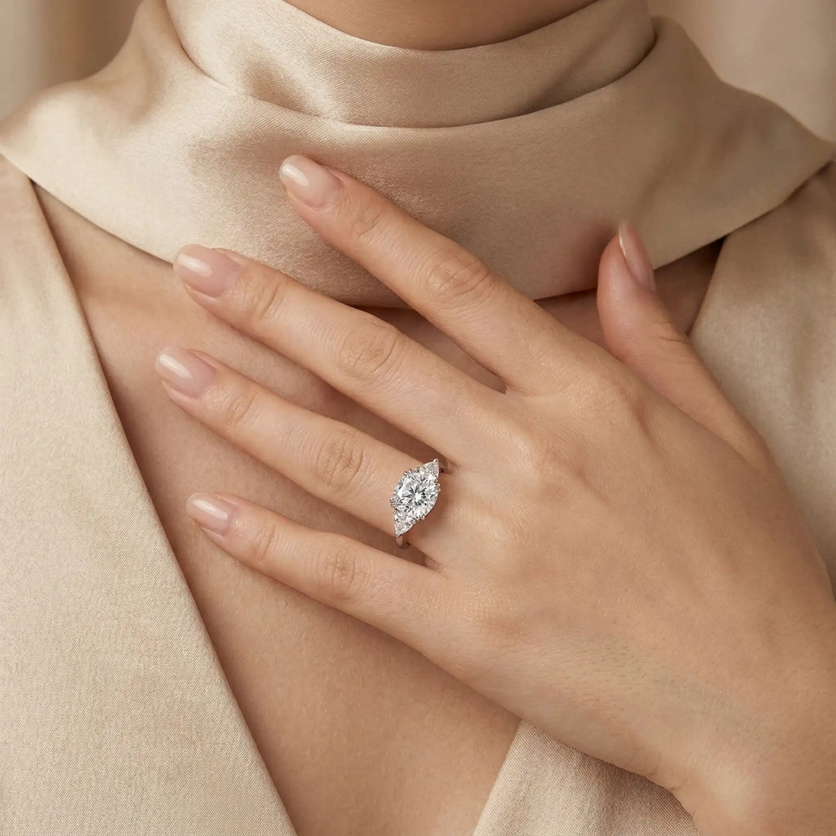 Classic Three Stone Moissanite Ring — product image 5
