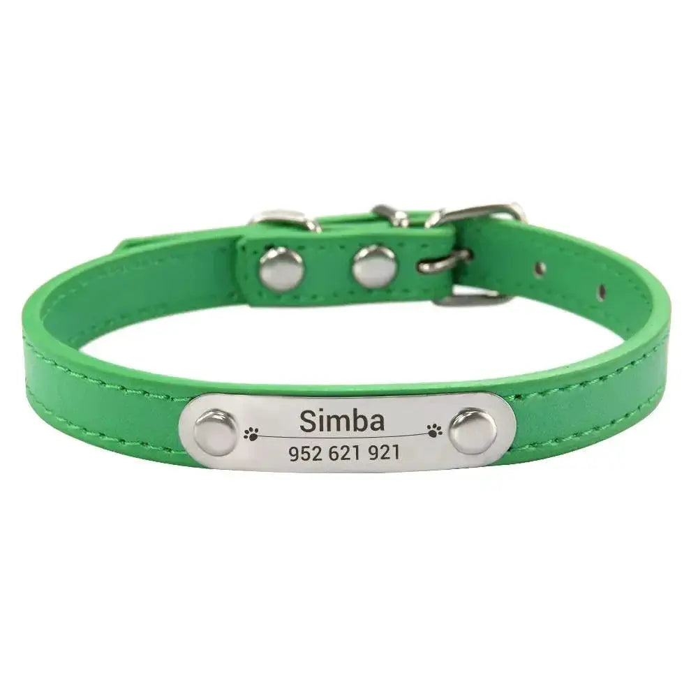 Engraved ID Pink Dog Collar for Pets — Red