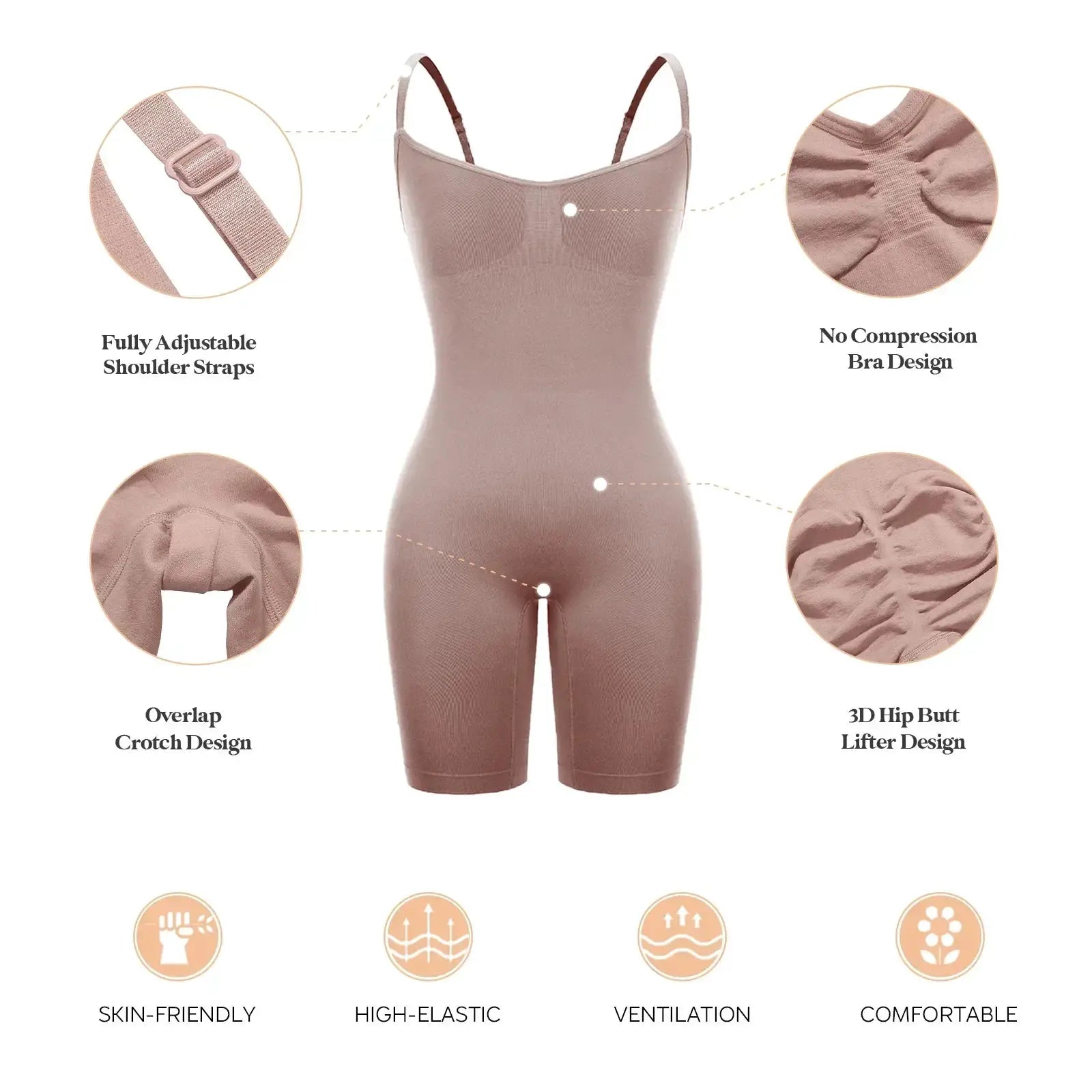 Seamless Waist Slimming Corset Shapewear With Butt Lifter