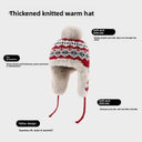 Snowflake Pompom Knit Winter Hat