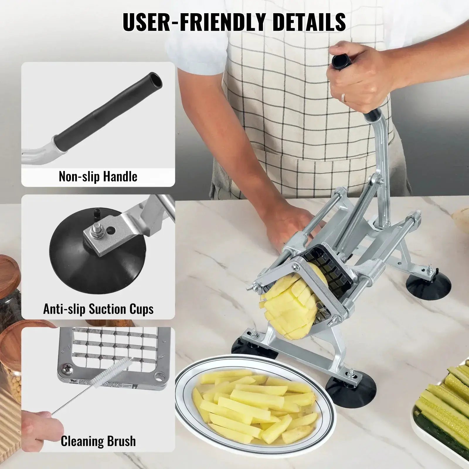 VEVOR French Fry Cutter Potato Slicer With Stainless Blades