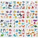 Vibrant Cartoon Kids Temporary Tattoos - 12 Fun Animal Packs
