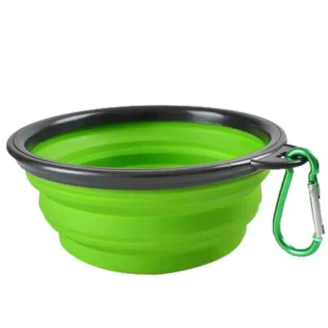 Silicone Collapsible Pet Bowl With Carabiner For Travel