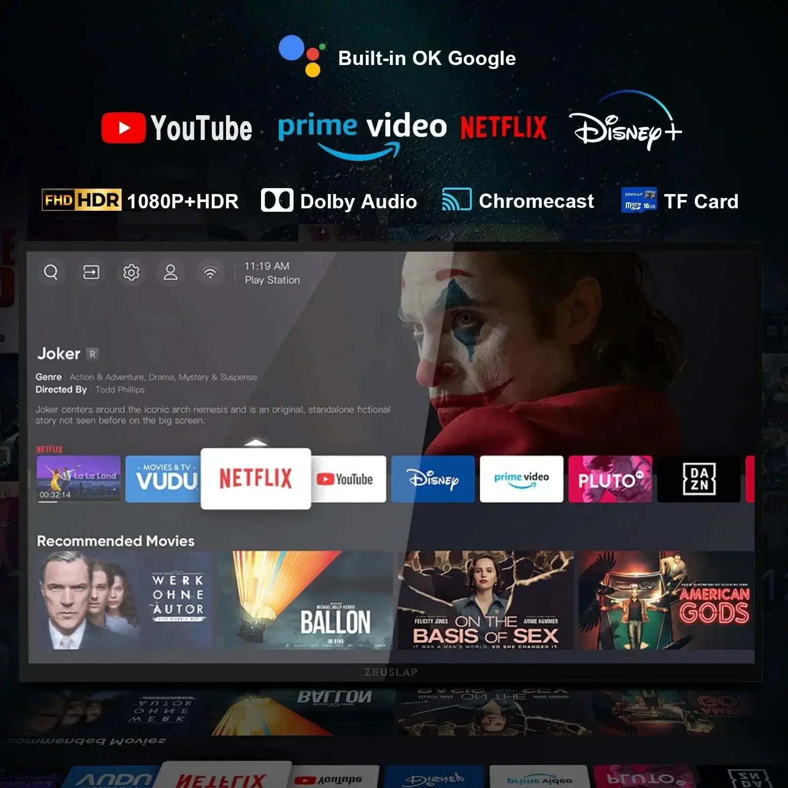 Zeuslap Z18TV Pro Portable Google TV Touchscreen Monitor