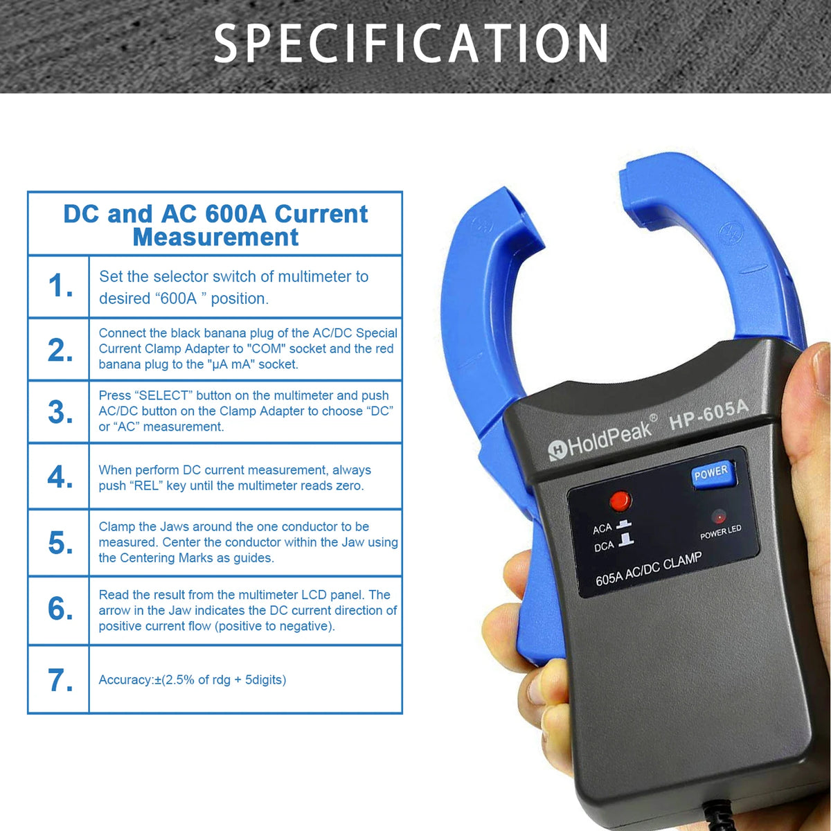 Digital Multimeter Auto Range TRMS DC AC Meters , Counts Tester — product view 6