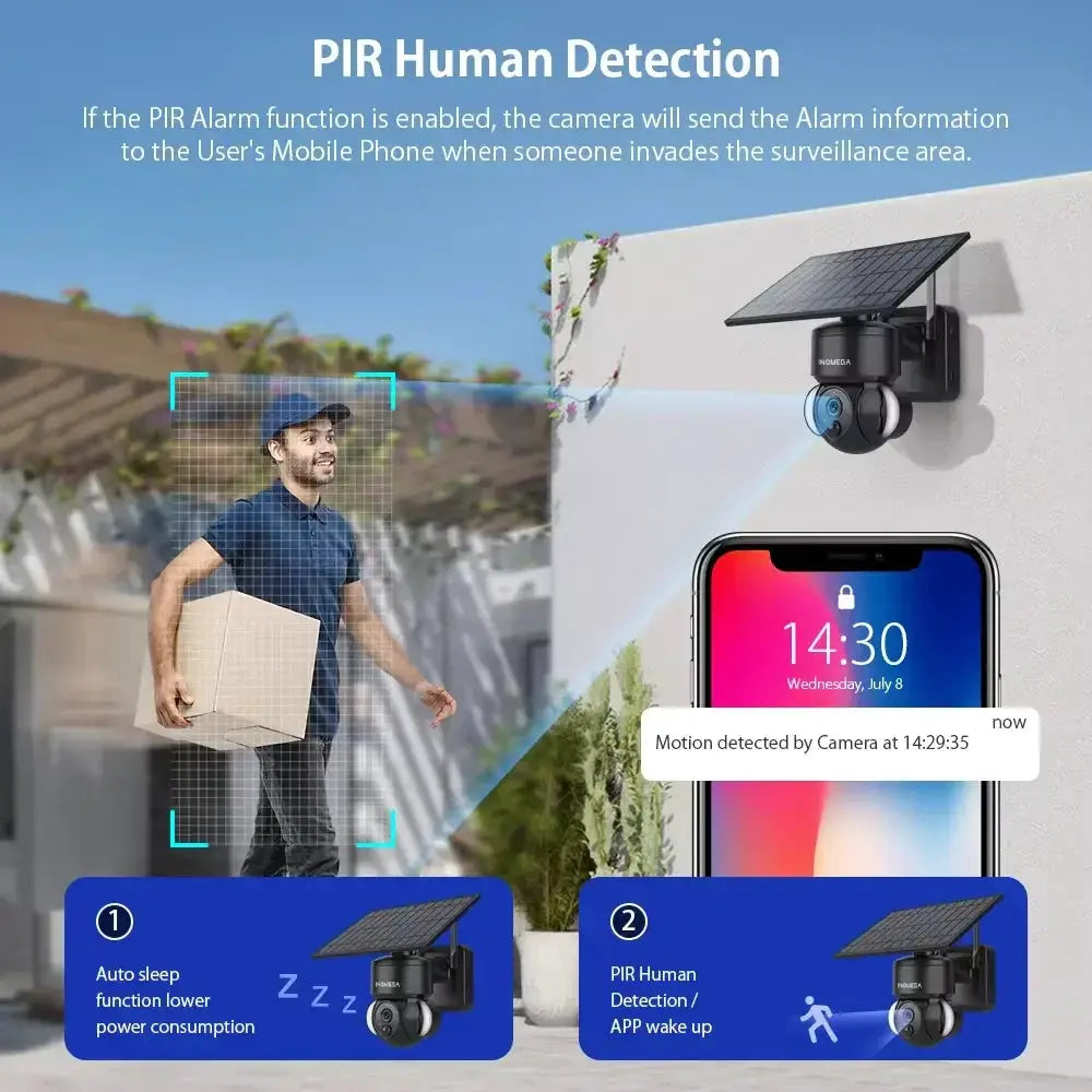 INQMEGA 4MP WiFi Tuya Solar Outdoor Security Camera