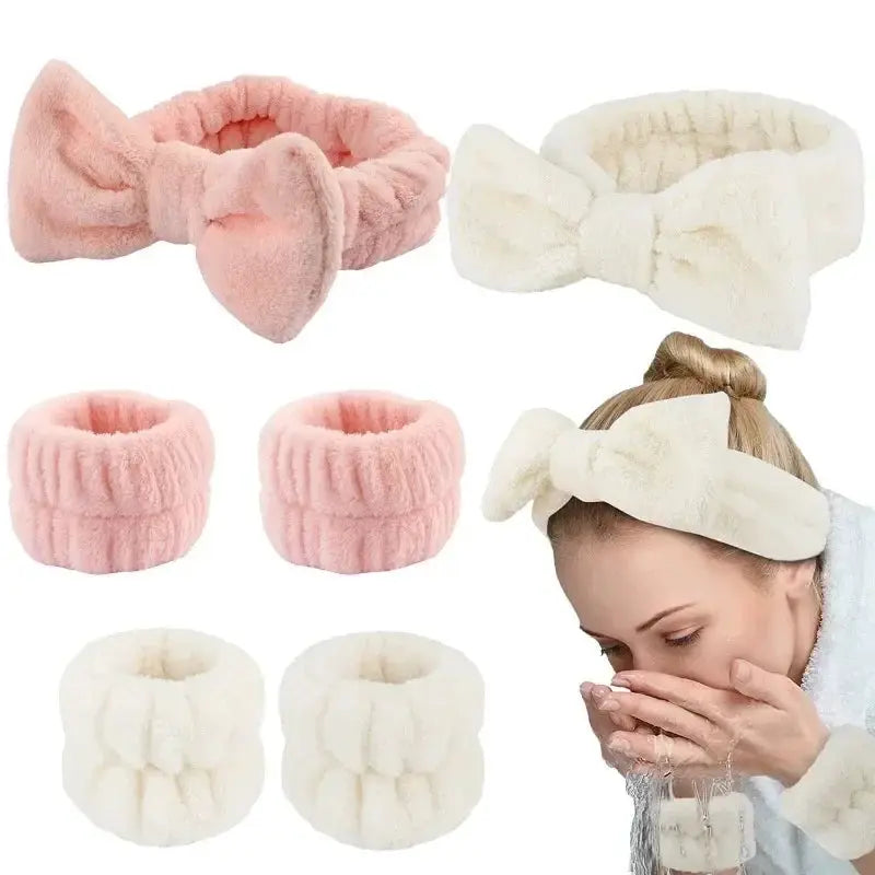 3Pcs Bow Headband And Wristband Set For Women And Girls Yoga