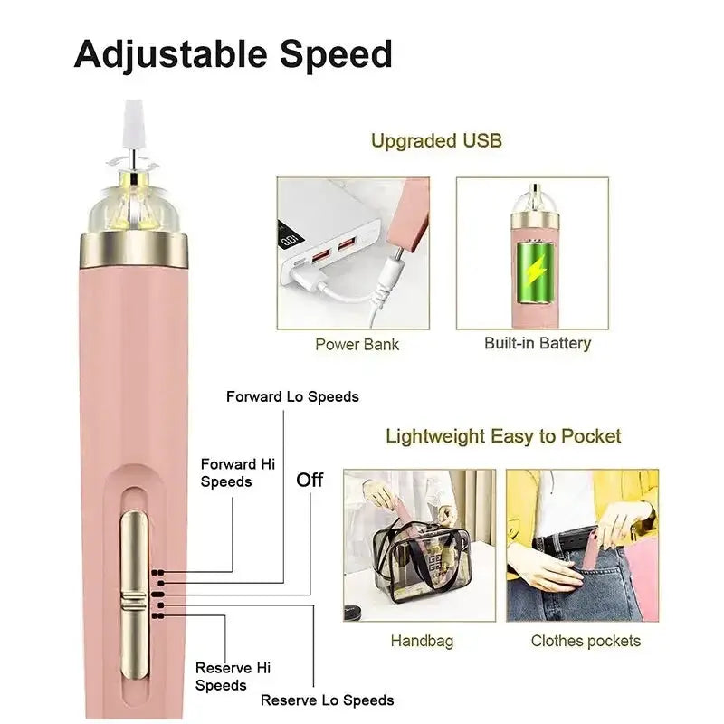 5 In 1 Electric Nail Polish Drill Machine With Light