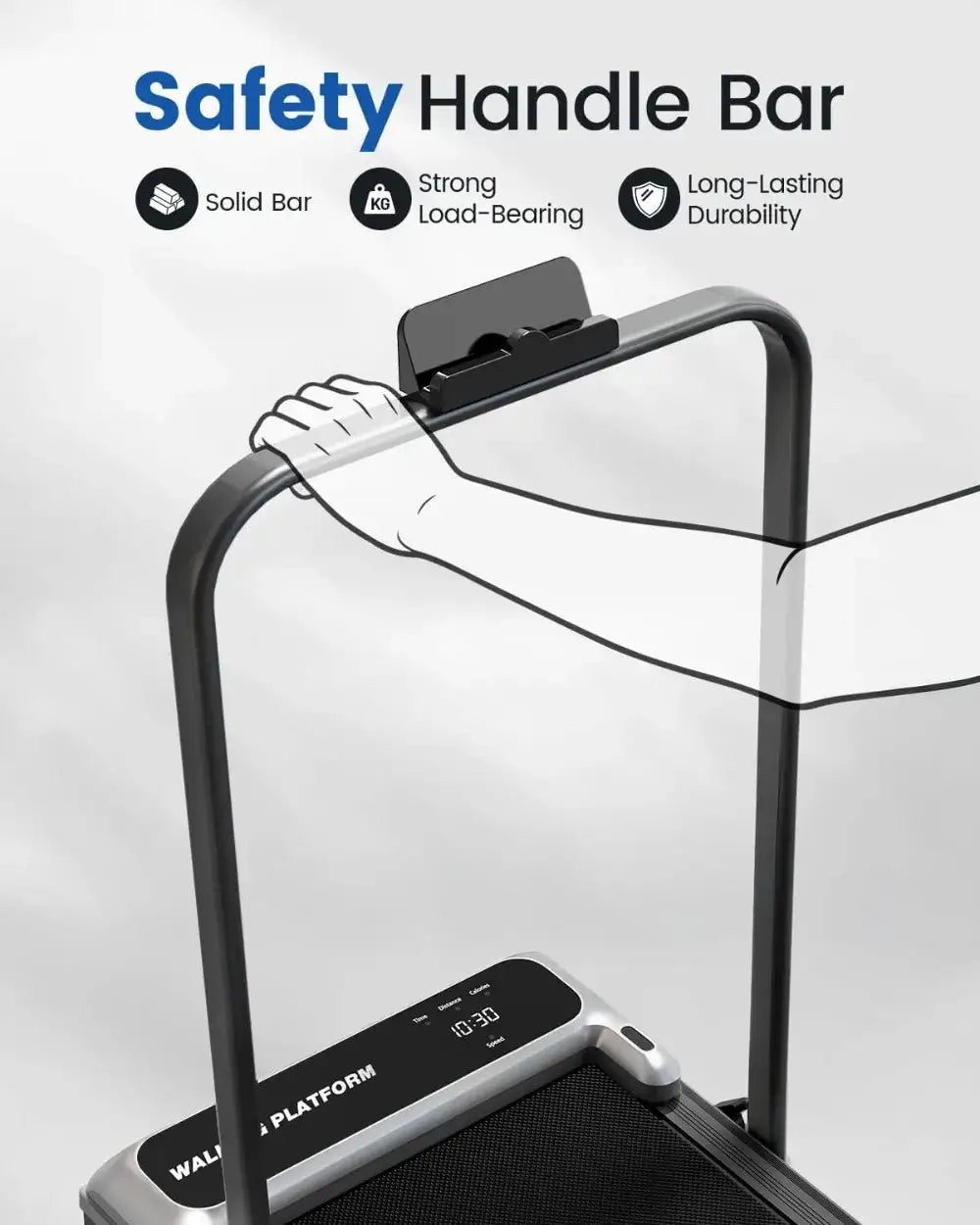Walking Pad Treadmill For Home With Incline And Handle Bar, Portable Quiet Under Desk Treadmill For Small Space Office