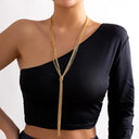Kpop Adjustable Flat Snake Long Chain Necklace Women Gift