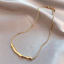 European And American Fashion Simple Stainless Steel Gold Color Collarbone Chain
