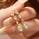 Oxtao Gold Moissanite Drop Earrings