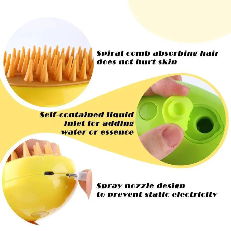 Pet Electric Spray Comb Massage Steamer Brush For Shedding