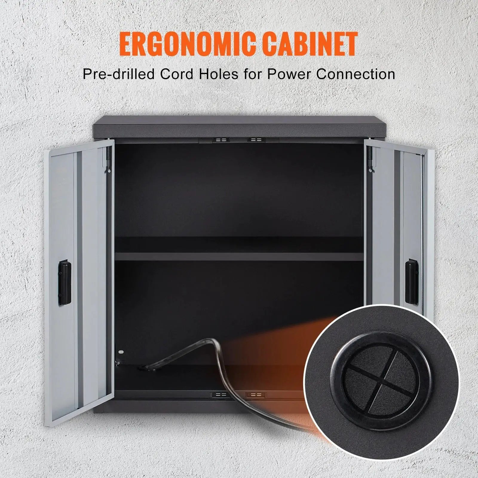 VEVOR Foldable Wall Cabinet Metal Garage Locker Tool Chest