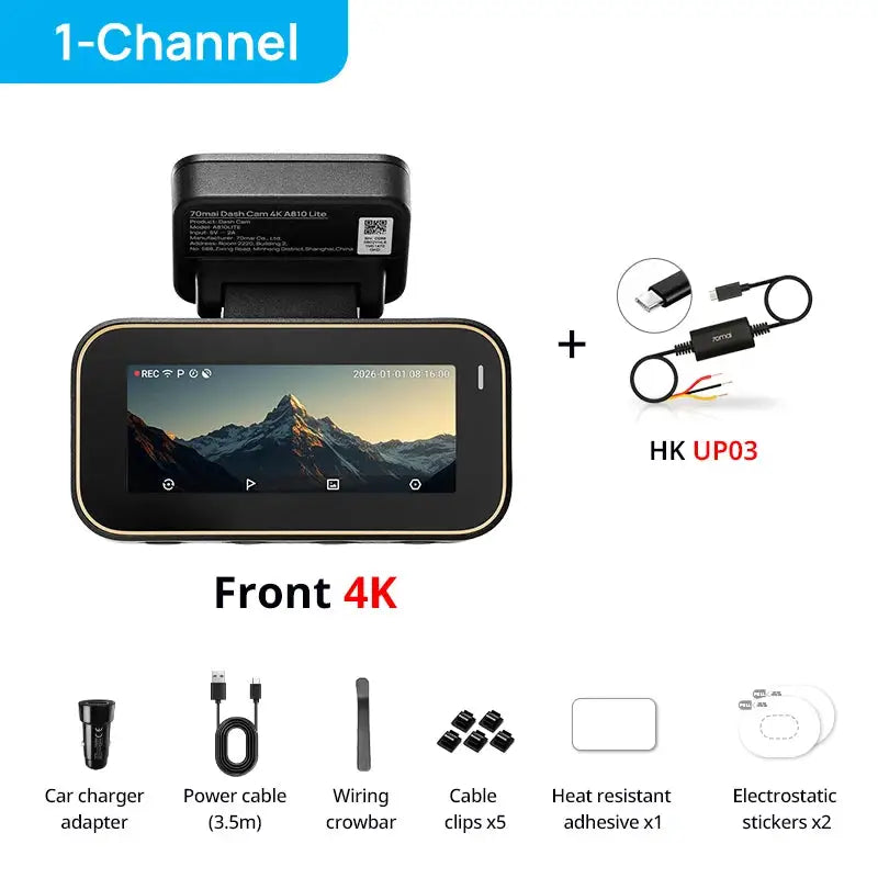 Lite HDR Dash Cam WiFi - 1-Channel n UP03 United States 256GB TF Card product image