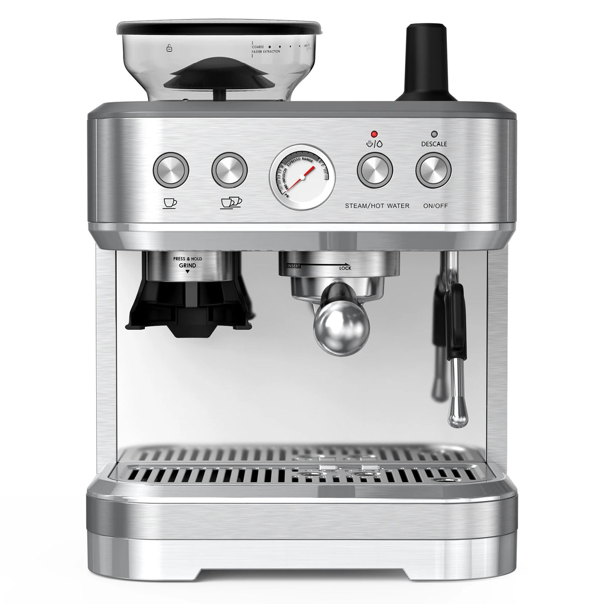 Espresso Machine with Grinder, Stainless Steel Coffee Machine — product view 1