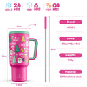 Meoky 40oz Tumbler Handle Straw Stainless Steel Cup Gift