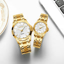 Elegant Rhinestone Stainless Steel Watches for Couples Set