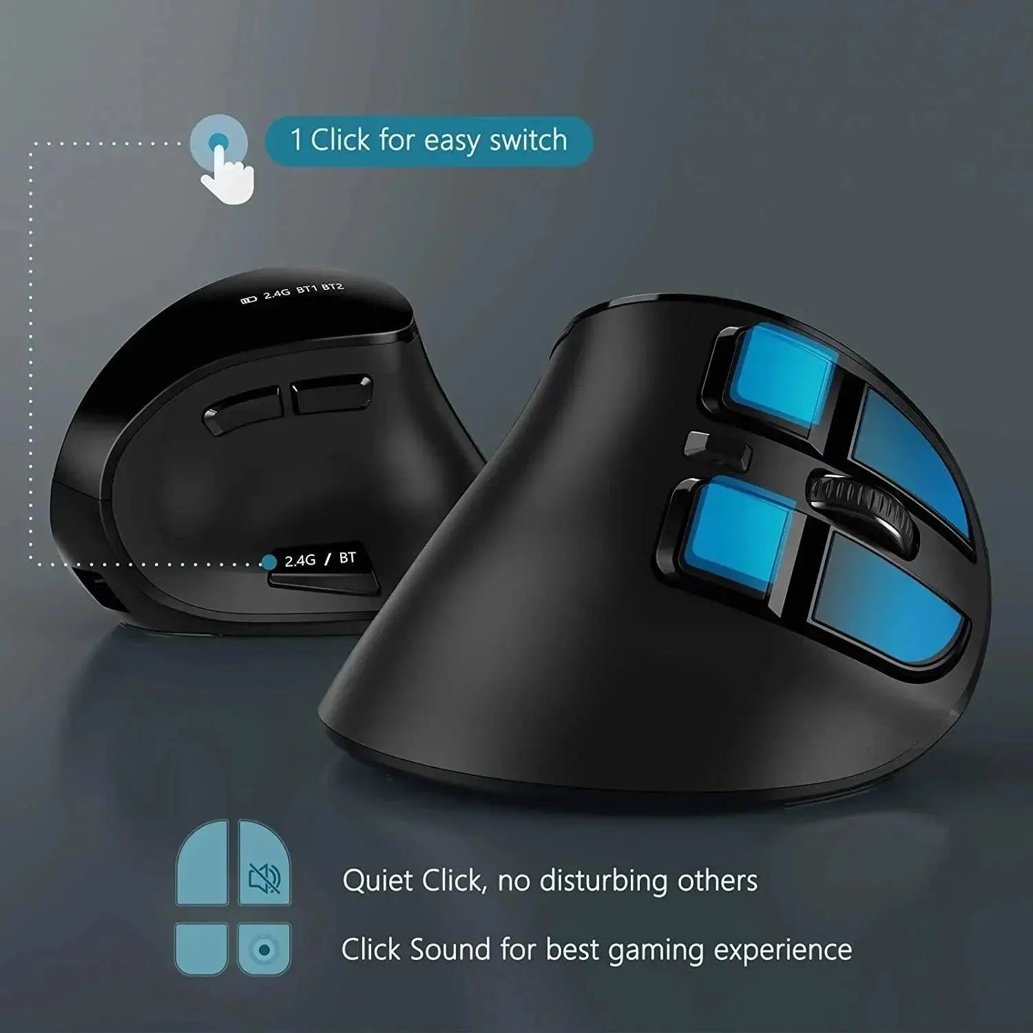 Bluetooth Vertical Wireless Mouse Ergonomic for Tablet