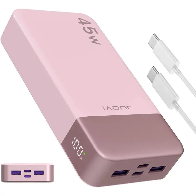 JUOVI 20000mah Power Bank 45W Fast Charging Portable Charger External Battery Pack with LED Display for iPhone Android Laptop