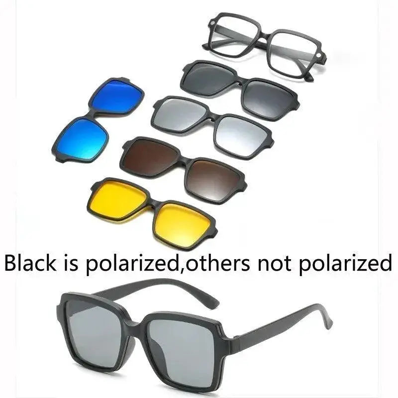 Customizable 6-In-1 Polarized Clip-On Sunglasses For Men