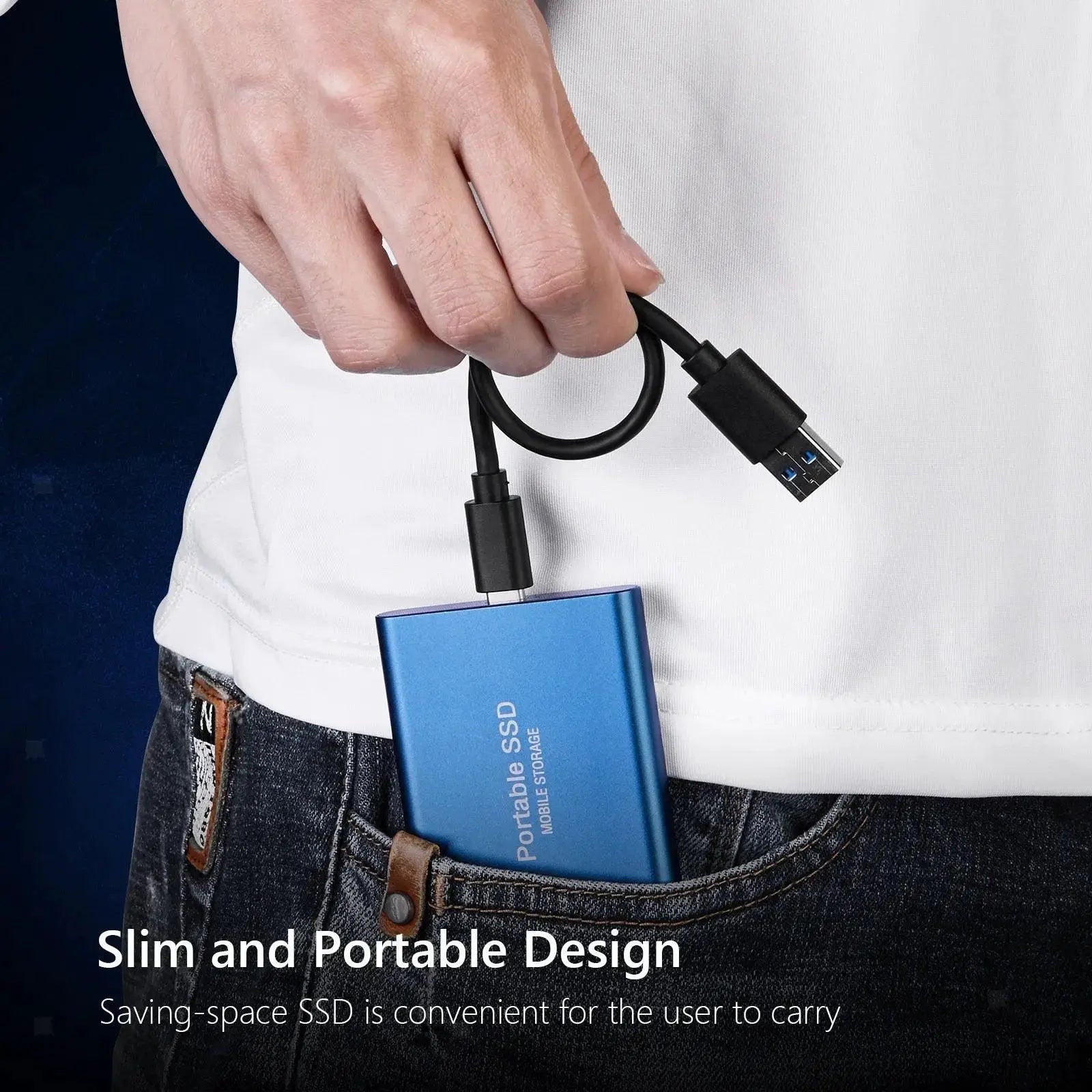 Portable SSD External Drive USB Type C Fast Storage 1TB 2TB