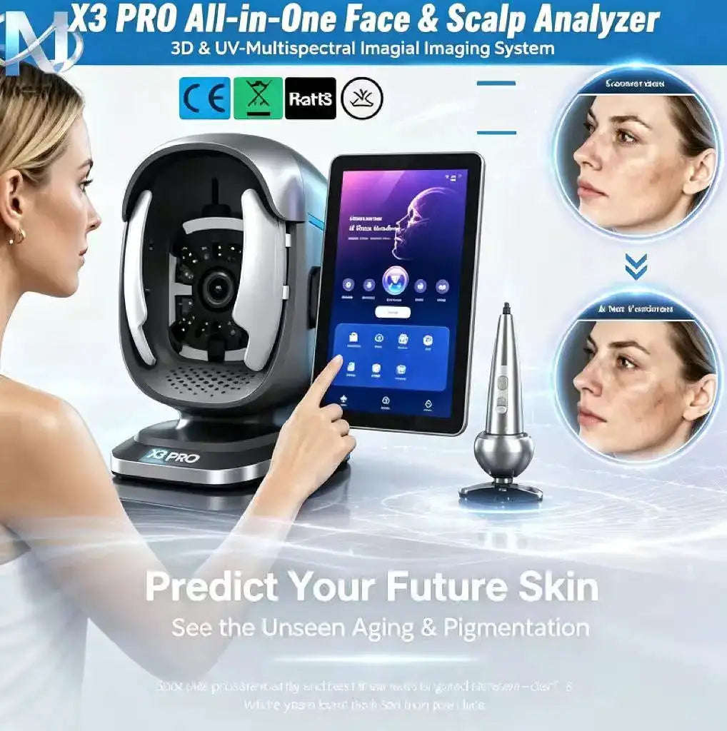 Professional AI Facial Skin Analyzer 15.6 Inch Touch Screen Scalp Tester Aging Prediction Skin Diagnostic Device for Beauty Salo