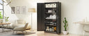72 Inch Black Metal Storage Cabinet With Locking Doors
