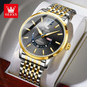OLEVS Men's Crescent Quartz Watch Stylish Water Resistant Timepiece