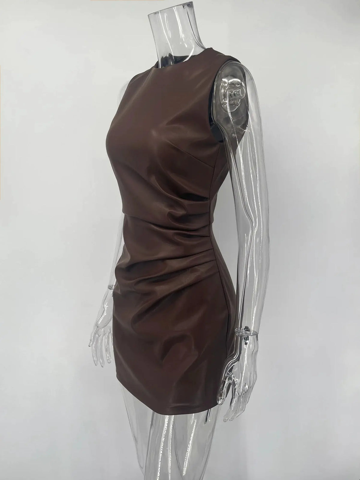 Flatter PU Leather Maxi Dress Party — product view 10