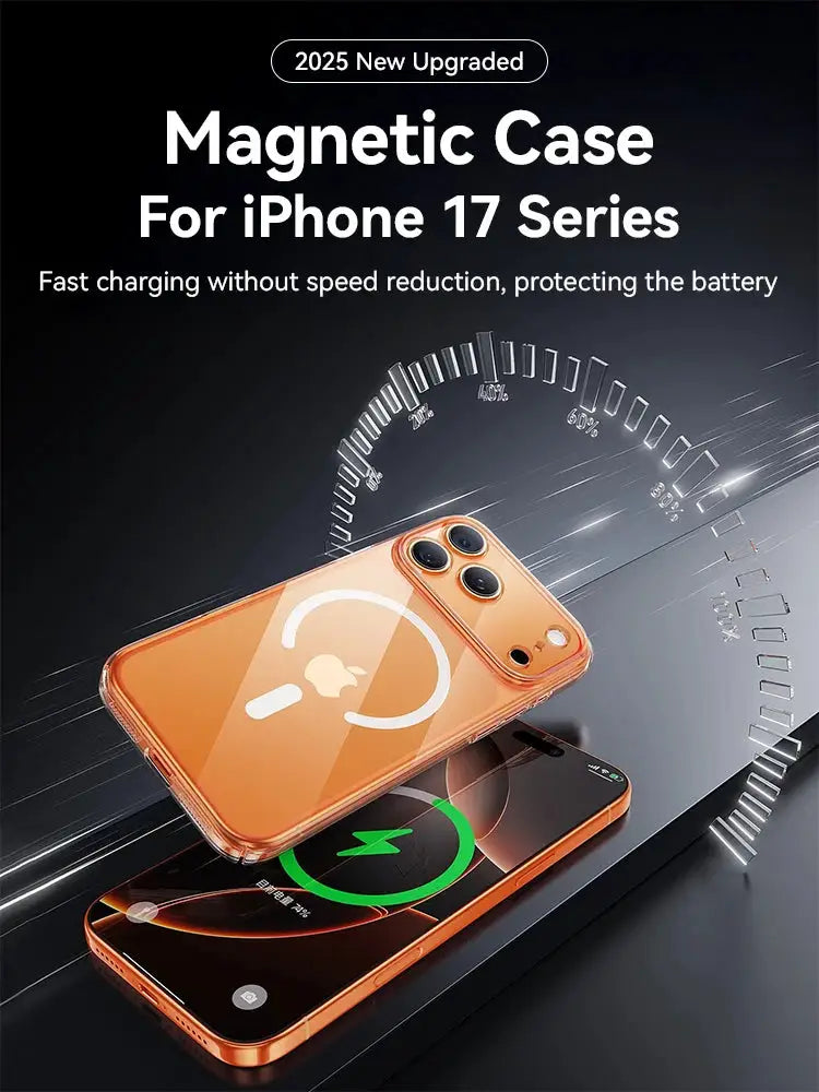 Joyroom Magnetic Case For iPhone 18 Pro Max Case Anti Yellow Transparent Cover For iPhone 18 17 16 15 Pro Wireless Charger Cover