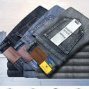 Straight Stretch Classic Blue Black Men's Jeans for Comfort