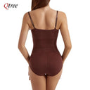 Qtree Plus Size Tummy Control Bodysuit Slimming Shapewear