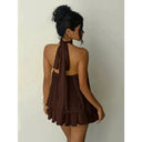 Womens Backless Halter Dress for Parties