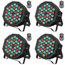 4 Pack 36 LED RGB Stage Uplights Rechargeable